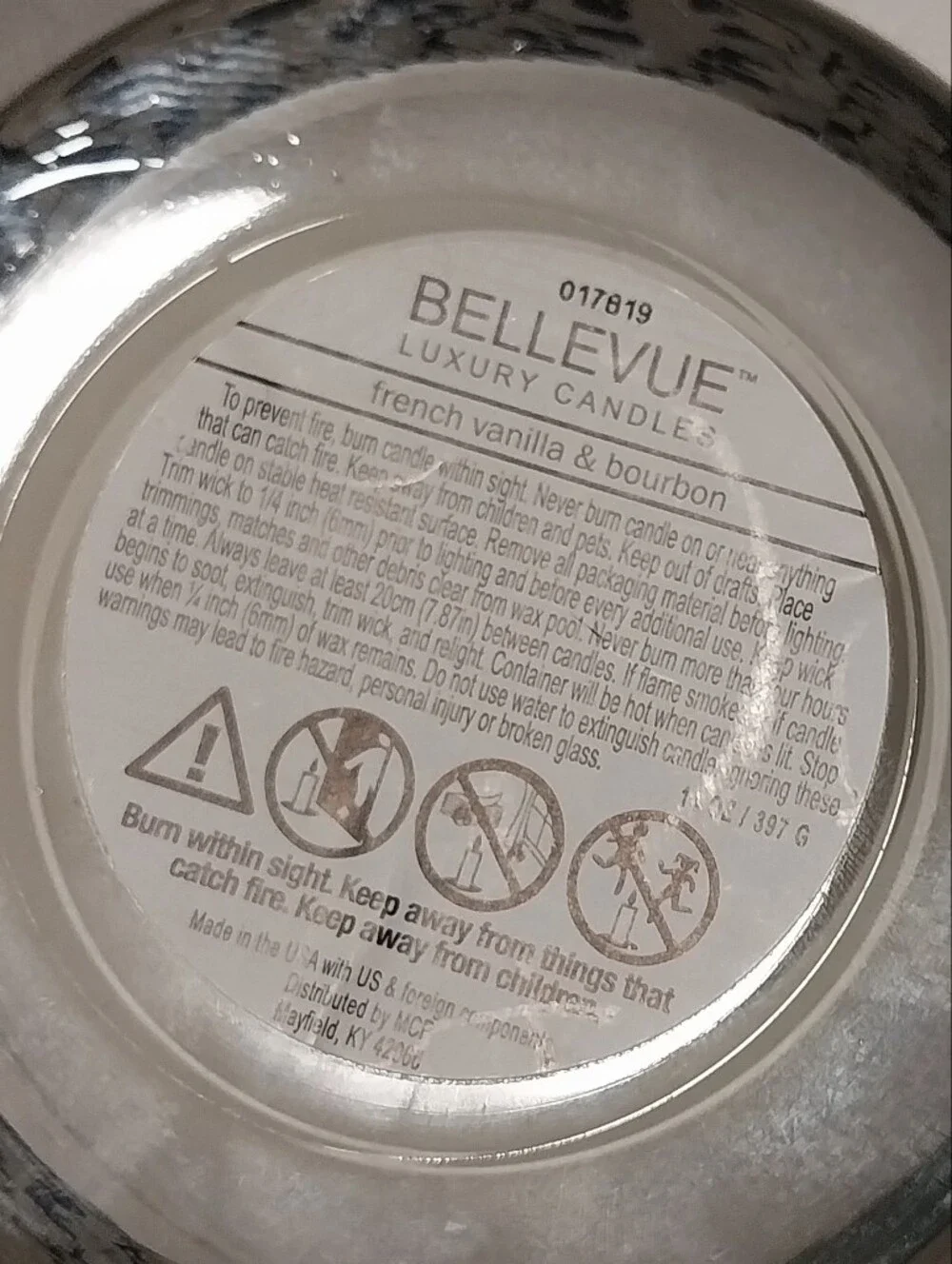 Bellevue Luxury Candles French Vanilla & Bourbon Lidded Glass Candle